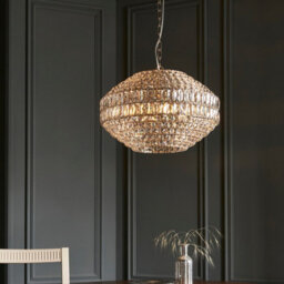 Luminosa Lighting Luminosa Aversa Pendant Ceiling Light Bright Nickel Plate, Clear Crystal Glass - thumbnail 2