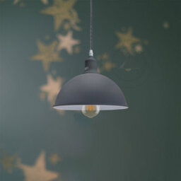 21Cm Modern Metal Grey Dome Ceiling Light Shade Vintage Industrial Pendant Lamp Shade Cover - thumbnail 2