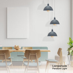 21Cm Modern Metal Grey Dome Ceiling Light Shade Vintage Industrial Pendant Lamp Shade Cover - thumbnail 5