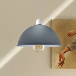 21Cm Modern Metal Grey Dome Ceiling Light Shade Vintage Industrial Pendant Lamp Shade Cover - thumbnail 4