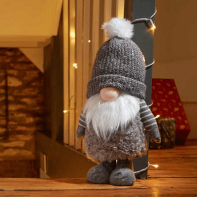 Samuel Alexander 40Cm Large Grey Gonk With Bobbly Hat Christmas Decoration - image 1