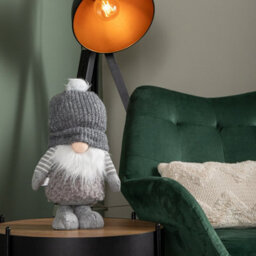 Samuel Alexander 40Cm Large Grey Gonk With Bobbly Hat Christmas Decoration - thumbnail 3