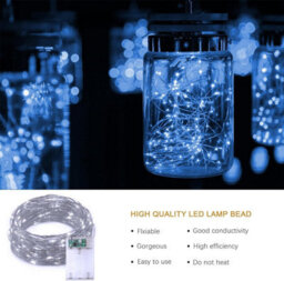 Shatchi 40 Sparkles White Led Battery Operated Lights With Silver Wire - Elegant Silver Wire String Lights,2Pk - thumbnail 4