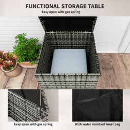 Outsunny 6 Pcs Patio Rattan Sofa Set Conversation Furniture Grey - thumbnail 7