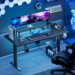 Precision Synergie 160Cm Gaming Desk, With Led Light, Power Socket, Monitor Stand, Including Cup Holder And Headphone Hook - thumbnail 6