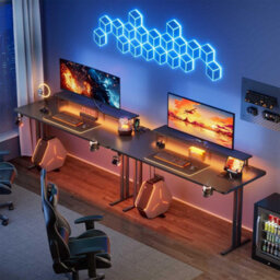 Precision Synergie 160Cm Gaming Desk, With Led Light, Power Socket, Monitor Stand, Including Cup Holder And Headphone Hook - thumbnail 7
