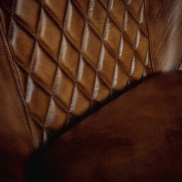 Elm Home And Products Real Genuine Leather Swivel Egg Aviator Wing Accent Arm Chair Brown Tan - thumbnail 8