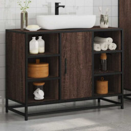 Walplus Bathroom Sink Cabinet Brown Oak 80X33X60 Cm Engineered Wood - thumbnail 4