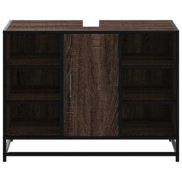Walplus Bathroom Sink Cabinet Brown Oak 80X33X60 Cm Engineered Wood - thumbnail 5