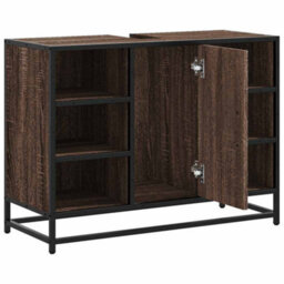 Walplus Bathroom Sink Cabinet Brown Oak 80X33X60 Cm Engineered Wood - thumbnail 6