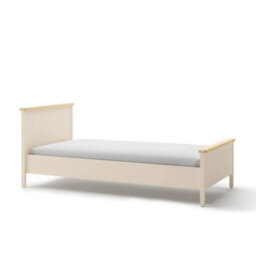 Arte Beige & Oak Vincenza Story 90 X 200Cm Eu Single Bed With Mattress And High Headboard - thumbnail 1