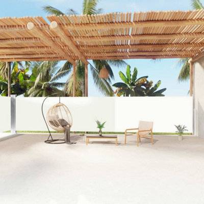 Walplus Retractable Side Awning Garden Sun Shade Canopy Gazebo For Back Door, Porch, Patio Cream 160X1200 Cm - image 1