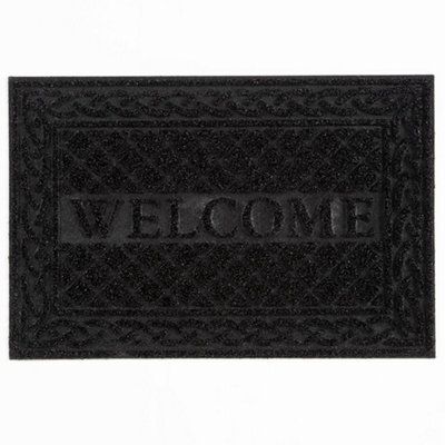 Arthouse Romiley Welcome Rubber Crumb Scrapper 40X60Cm Black Doormat - image 1