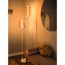 Osram Decor Stick Tall Floor Lamp 2 X E27 Beige Twin Head Standing Light