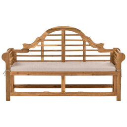 Beliani Garden Bench With Cushion Marlboro 180 Cm Acacia Wood Beige - thumbnail 1