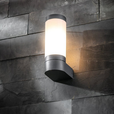 CGC Lighting Cgc Outdoor Outside Wall Light Anthracite Dark Grey E27 Opal Diffuser Ip44 Porch - image 1