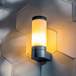 CGC Lighting Cgc Outdoor Outside Wall Light Anthracite Dark Grey E27 Opal Diffuser Ip44 Porch - thumbnail 2
