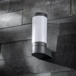 CGC Lighting Cgc Outdoor Outside Wall Light Anthracite Dark Grey E27 Opal Diffuser Ip44 Porch - thumbnail 4