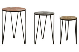 Orsina Versatile Set Of 3 Side Tables, Stylish Round Side Table, Metallic Finished Modern Side Table For Tea - thumbnail 2