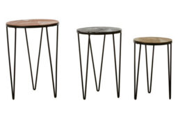 Orsina Versatile Set Of 3 Side Tables, Stylish Round Side Table, Metallic Finished Modern Side Table For Tea - thumbnail 1