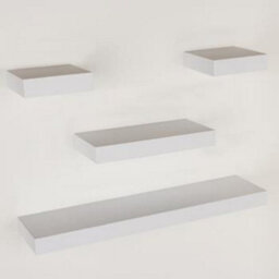 Core Products Matt White Floating Wall Shelves - 4-Piece Hudson Narrow Set For Display And Storage - thumbnail 2