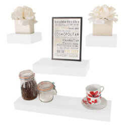 Core Products Matt White Floating Wall Shelves - 4-Piece Hudson Narrow Set For Display And Storage - thumbnail 5