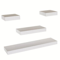 Core Products Matt White Floating Wall Shelves - 4-Piece Hudson Narrow Set For Display And Storage - thumbnail 6