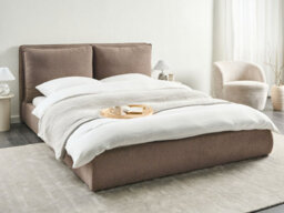 Beliani Bed Boucle Bajonna 160 X 200 Cm (Eu King Size) Brown - thumbnail 2