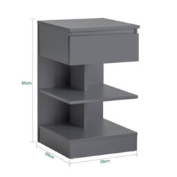 Sobuy Fbt49-Hg,bedside Table Night Stand With Storage Grey Small Side Table,grey,w39Xd39Xh65 - thumbnail 3