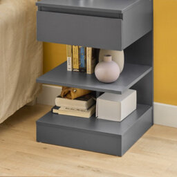 Sobuy Fbt49-Hg,bedside Table Night Stand With Storage Grey Small Side Table,grey,w39Xd39Xh65 - thumbnail 5