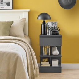 Sobuy Fbt49-Hg,bedside Table Night Stand With Storage Grey Small Side Table,grey,w39Xd39Xh65 - thumbnail 9
