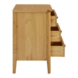 Retro Oak Large Bedside Cabinet Table Scandi Solid Wood Bedroom Chest Drawers - thumbnail 2