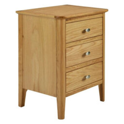 Retro Oak Large Bedside Cabinet Table Scandi Solid Wood Bedroom Chest Drawers - thumbnail 1