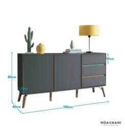 Nöa & Nani Noa & Nani Sideboard Large 2 Door With Drawer In Grey Otto - thumbnail 4