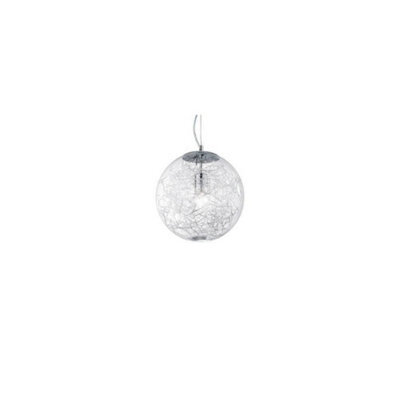 Ideal Lux Luminosa Nemo 20Cm Dome Pendant Ceiling Light Shaded Chrome 1X E27 - image 1