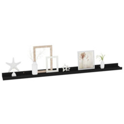 Berkfield Wall Shelves 4 Pcs Black 100X9X3 Cm - thumbnail 3