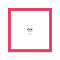 "7X7"" Bright Pink Picture Frame - 7X7"" Square Frame With 3X3"" Mount For 7X7""/3X3"" Pictures Art Deco Style Room Decor, 1 Pack" - thumbnail 1