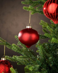 WeRChristmas Christmas Red Glass Christmas Baubles, 6 Pack, 10 Cm - thumbnail 2