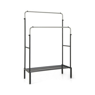 Silver Sturdy Metal Double Clothes Rack 3 Adjustable Height Settings - image 1