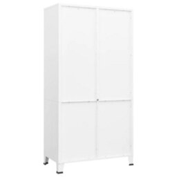 Vidaxl Industrial Wardrobe White 90X50X180 Cm Metal - thumbnail 4