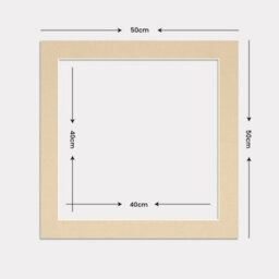 Ak Frames 50X50Cm Ivory Picture Mounts To Fit 40X40Cm Aperture Size - Mount Board Only (No Frame Included) - thumbnail 3
