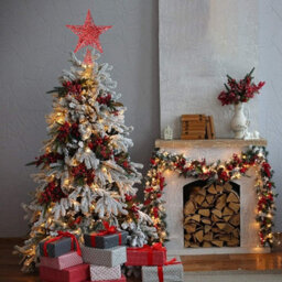 SuperGift.com Christmas Tree Topper Star, Glitter Xmas Trees Top Decoration (Red) - thumbnail 3