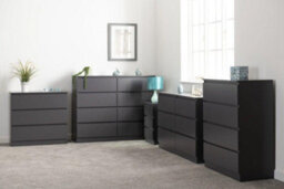 Seconique Malvern 3 Drawer Chest Grey Recessed Handles Metal Runners - thumbnail 8