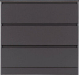 Seconique Malvern 3 Drawer Chest Grey Recessed Handles Metal Runners - thumbnail 4