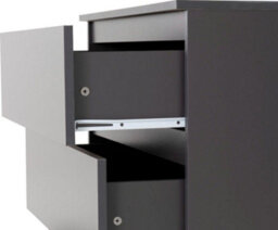 Seconique Malvern 3 Drawer Chest Grey Recessed Handles Metal Runners - thumbnail 7