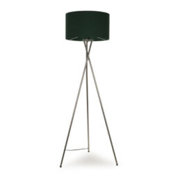 Valuelights Camden Chrome Tripod Floor Lamp With Green Drum Shade