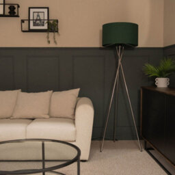 Valuelights Camden Chrome Tripod Floor Lamp With Green Drum Shade - thumbnail 4
