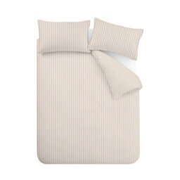 Catherine Lansfield Epping Textured Stripe Reversible Single Duvet Cover Set With Pillowcase Natural - thumbnail 5