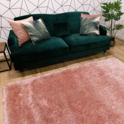 Blush Plain Shaggy Handmade Luxurious Sparkle Rug For Dining Room Bedroom & Living Room-80Cm X 150Cm - thumbnail 3