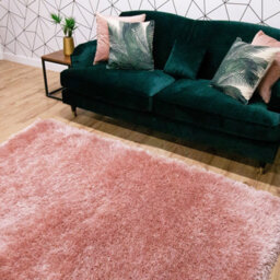 Blush Plain Shaggy Handmade Luxurious Sparkle Rug For Dining Room Bedroom & Living Room-80Cm X 150Cm - thumbnail 2